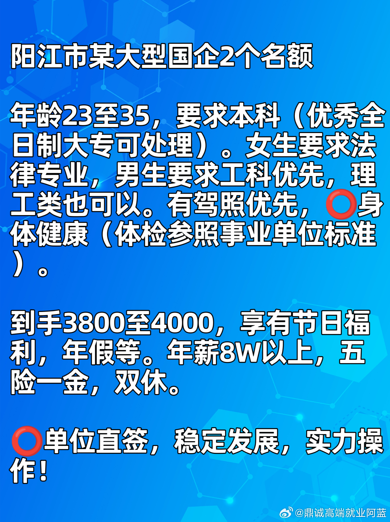 阳江最新营业员招聘启事